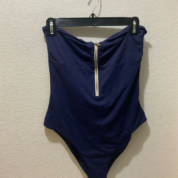MELISSA ODABASH NAVY strapless one piece SWIMSUIT SIZE 10 - Picture 2 of 6